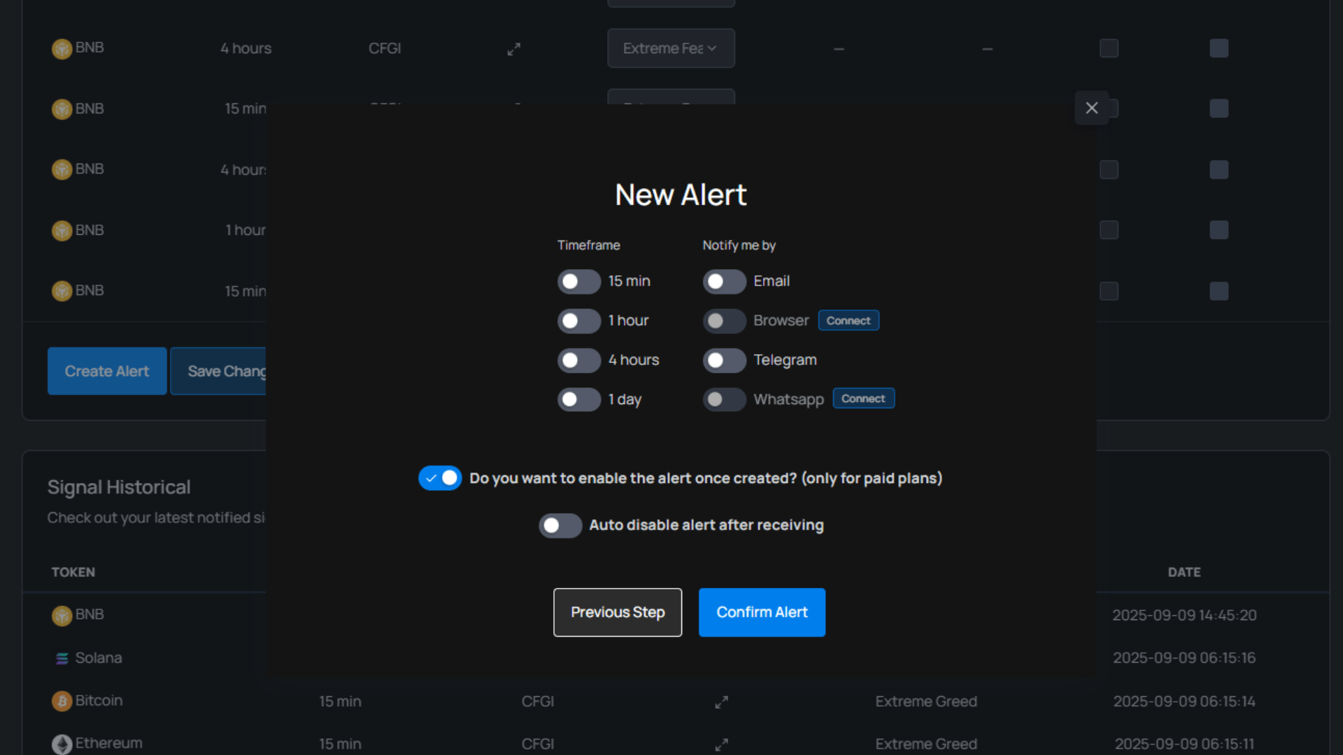 Step 2 - Confirm Timeframes & Notification Methods